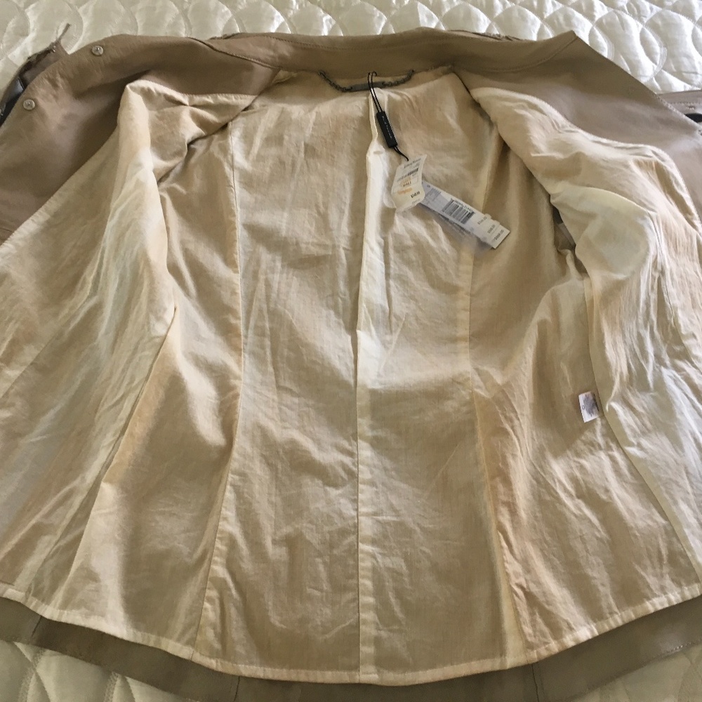 Elie Tahari embroidered leather jacket shirt NWT - Picture 8 of 11